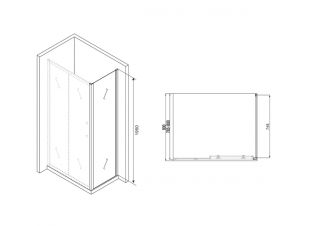 Душевая стенка ABBER Schwarzer Diamant 80см чёрный S80B